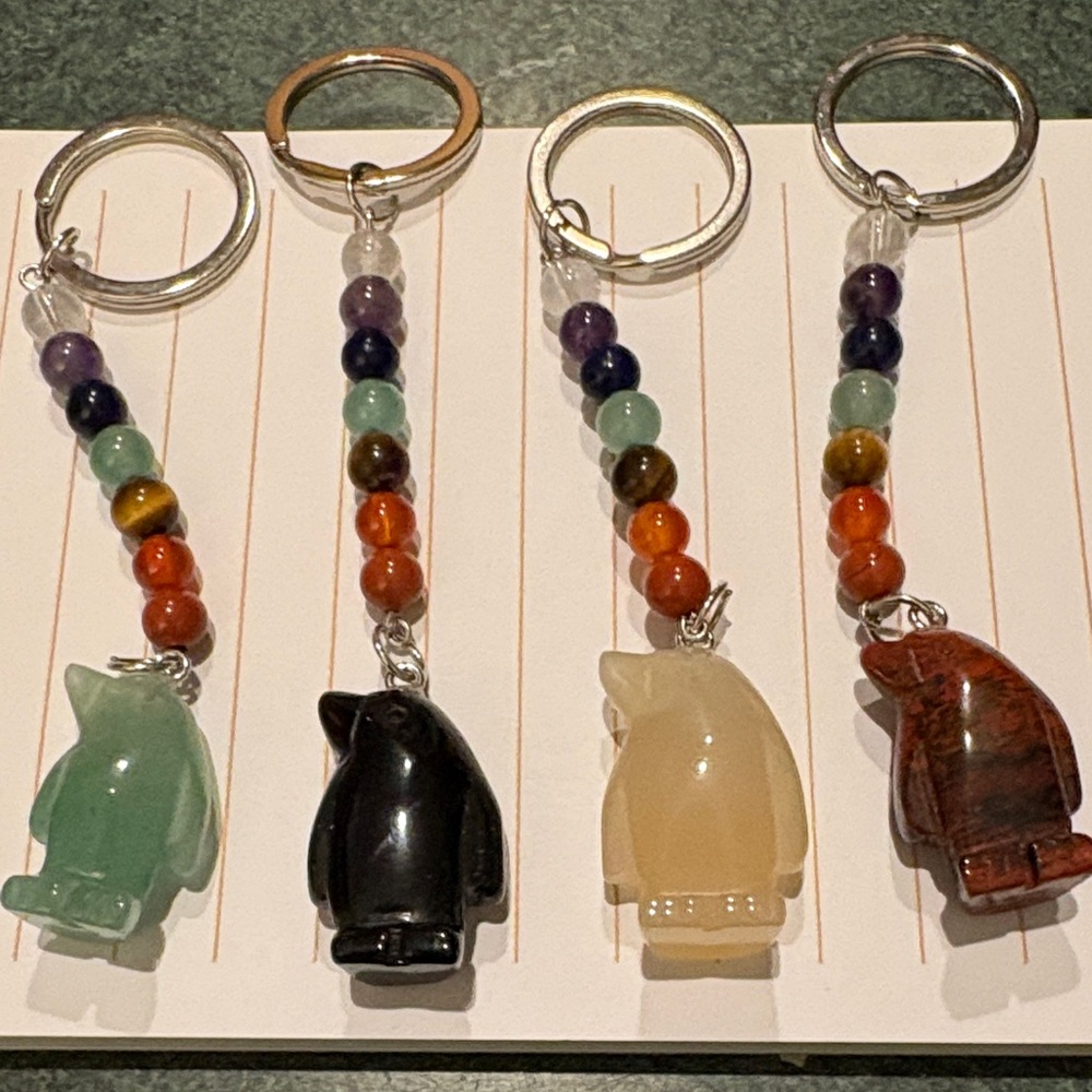 One Penguin chakra keychain your choice